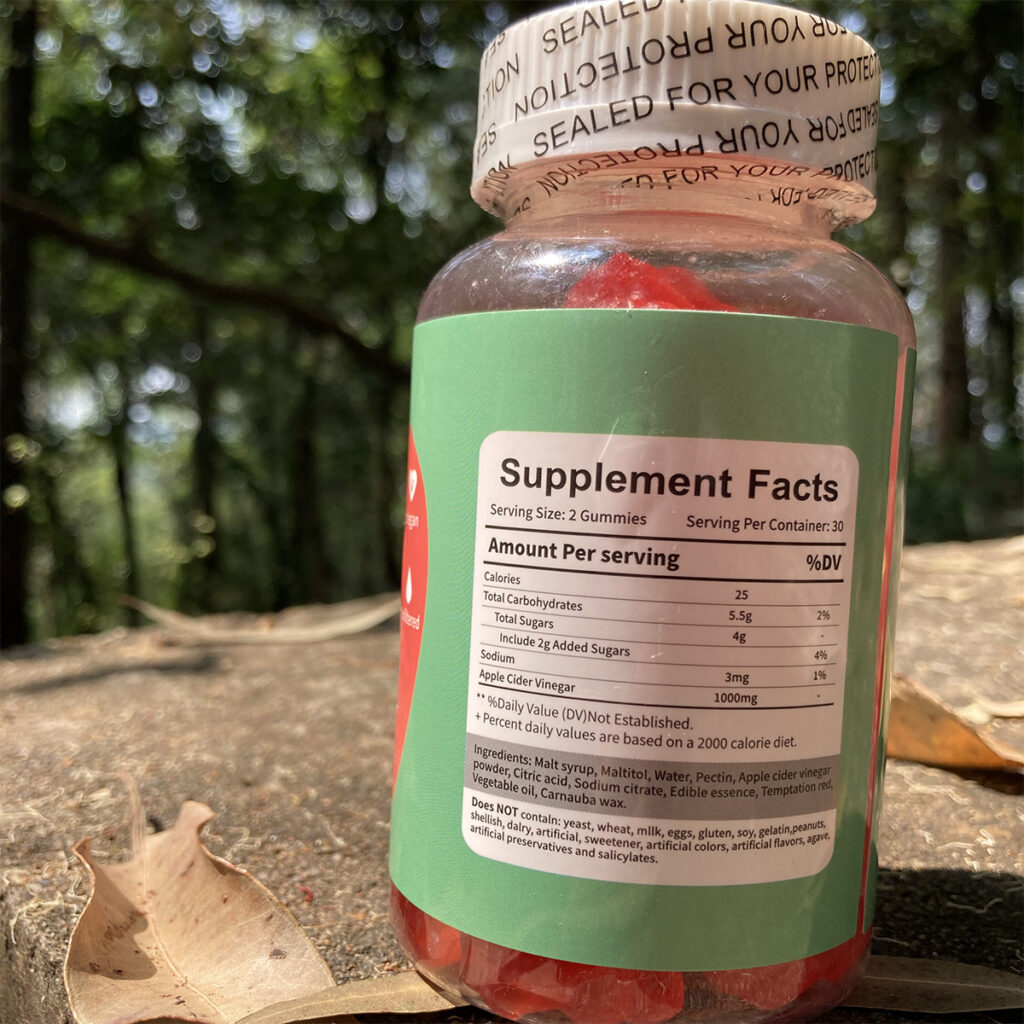 ACV gummies supplement facts